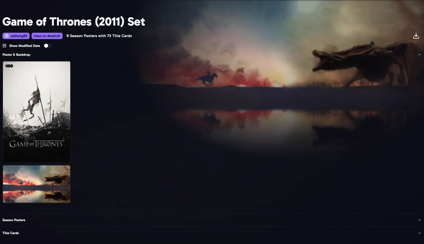 The Set page